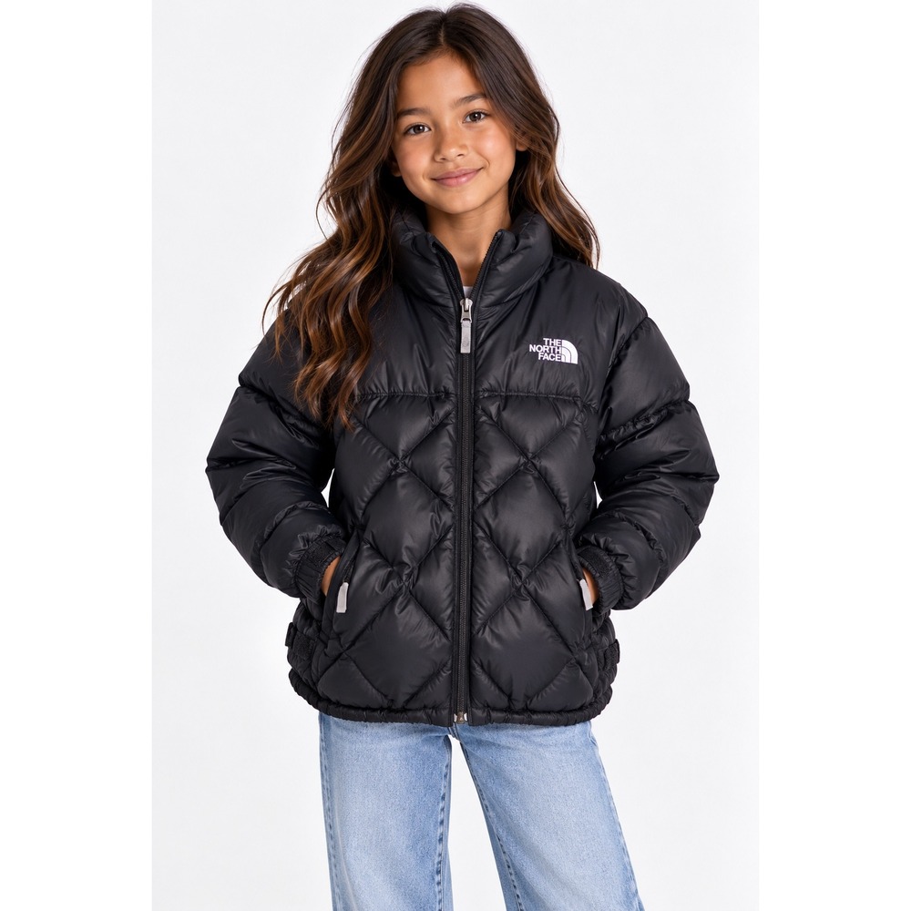 The North Face Puffer Jacket Diamond Quilt Down Gorpcore Girls L Black